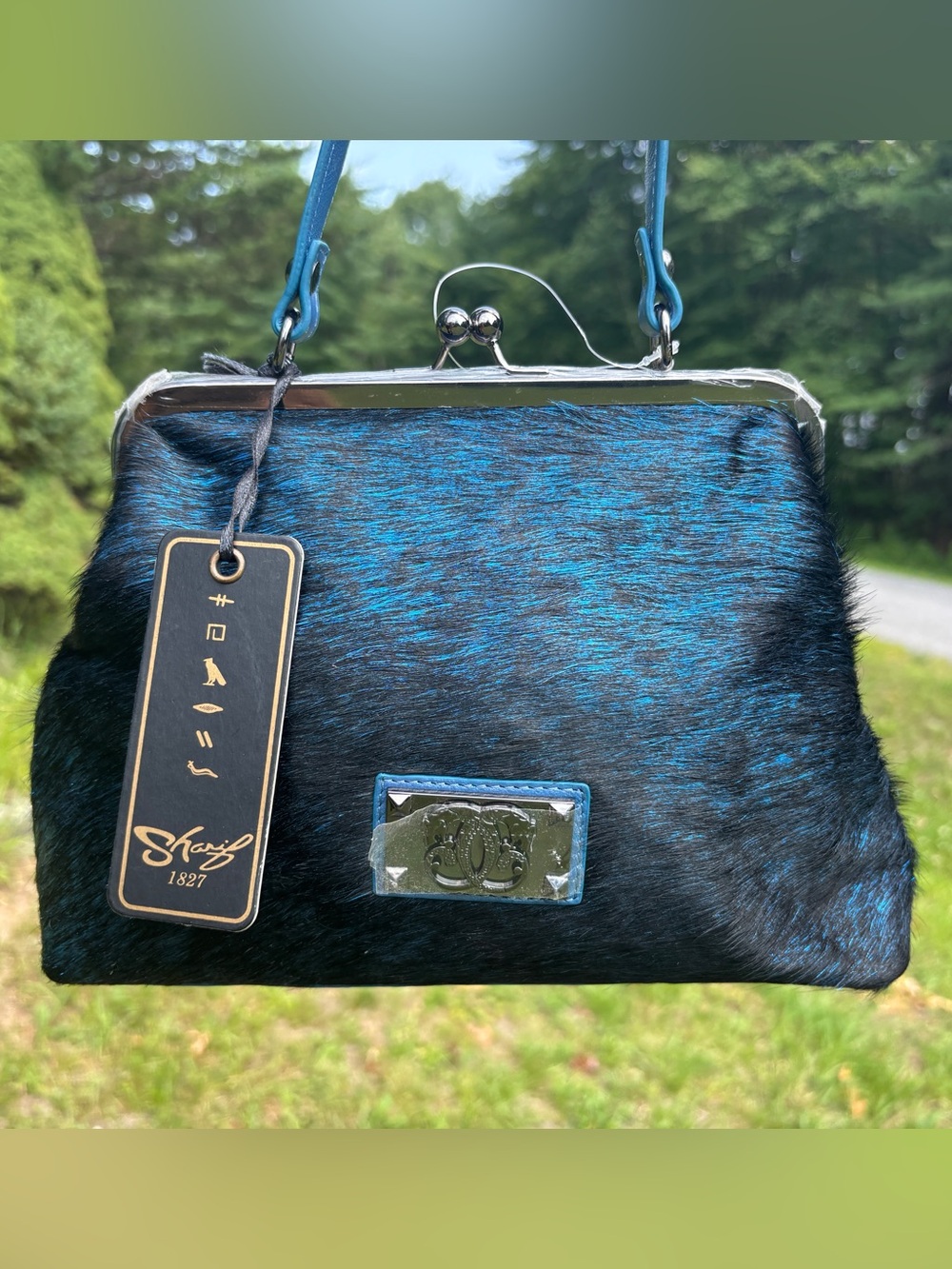Sharif Faux Fur KISS-Lock Crossbody Bag
